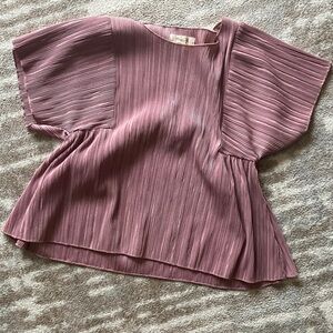 Madewell Pleated Mauve Top